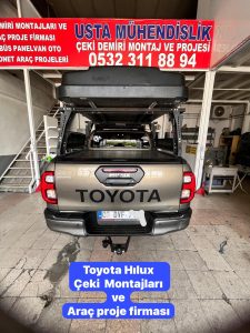 toyota hılux PICK UP KAMYONET ARAÇLARA çeki demiri takma montajı ve araç proje firması ankara USTA MÜHENDİSLİK 05323118894
