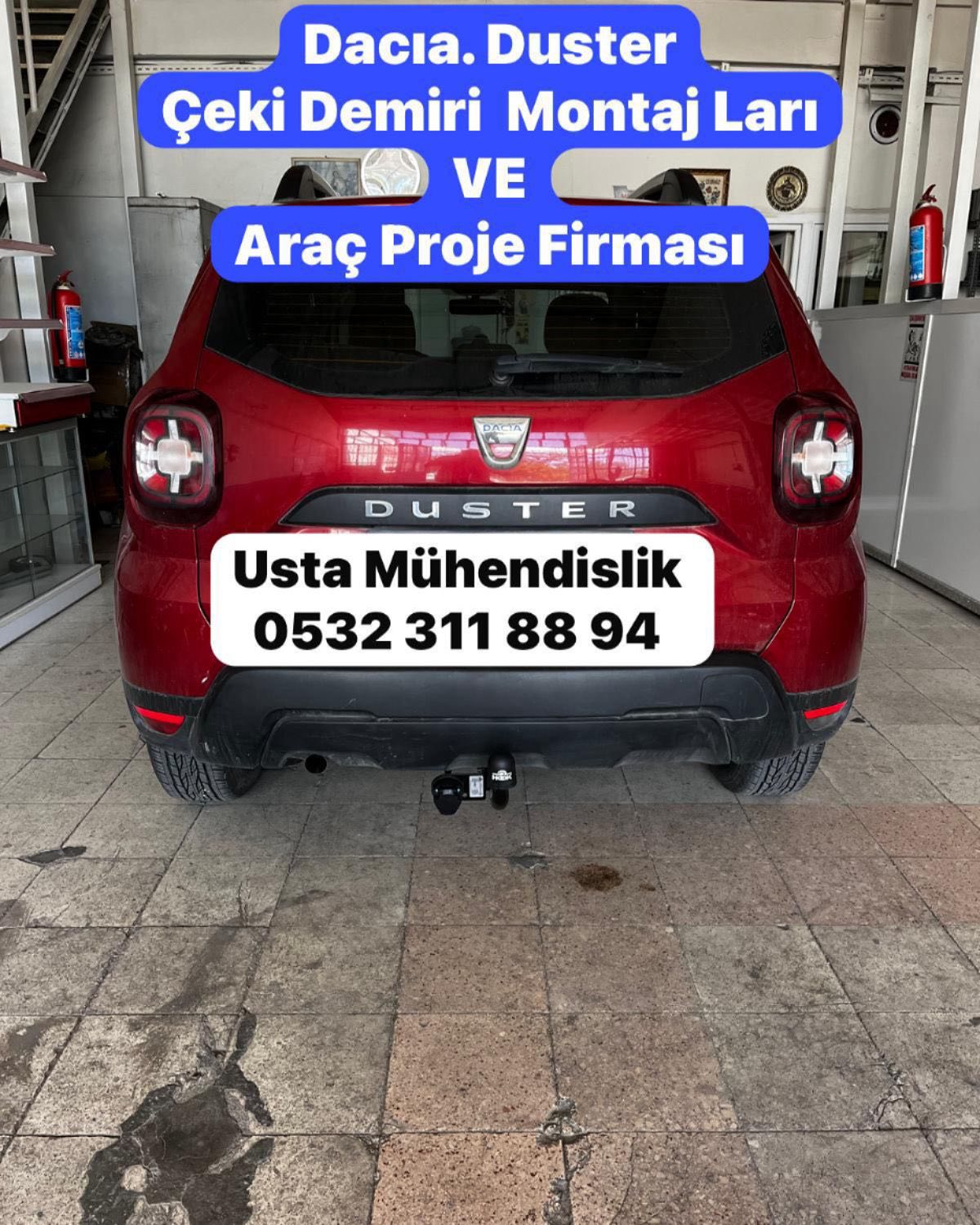 dacıa duster çeki demiri takma montajı ve araç proje firması ankarausta mühendislik 05323118894