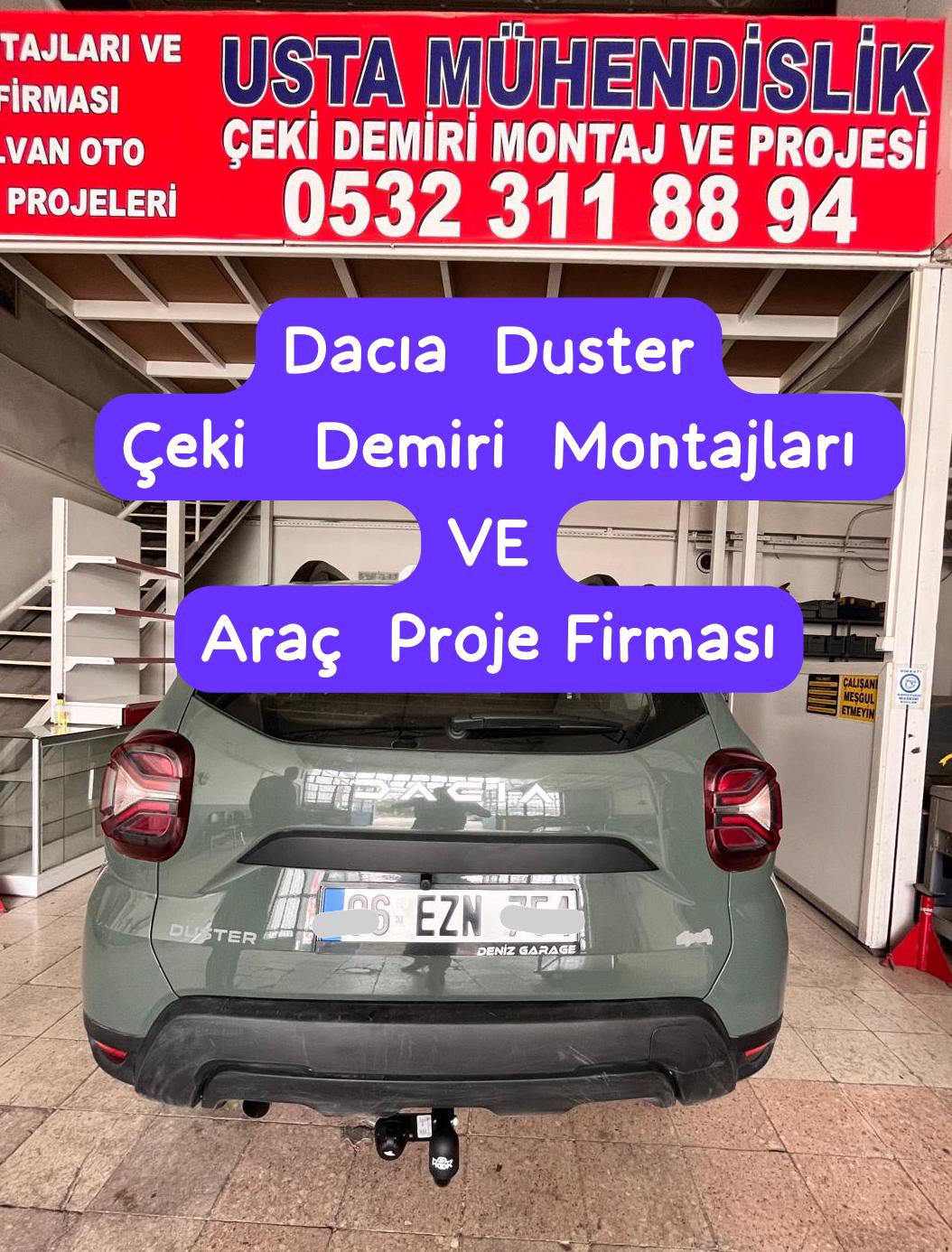 dacıa duster çeki demiri takma montajı ve araç proje firması ankarausta mühendislik 05323118894